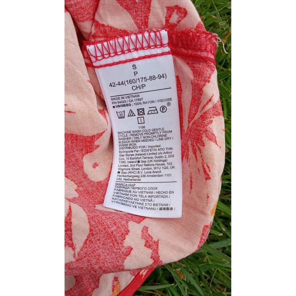 Gap Floral Swing Top Womens Small Coral Pink Lightweight Boho Peasant Blouse - Picture 4 of 10